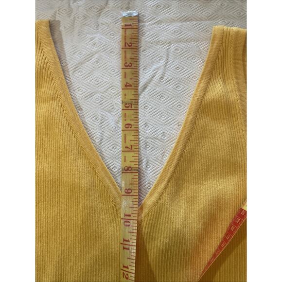 Slinky Bright Form Fitting Caution Light Dress Deep V Long Slit Feels Good Sexy - Picture 10 of 16